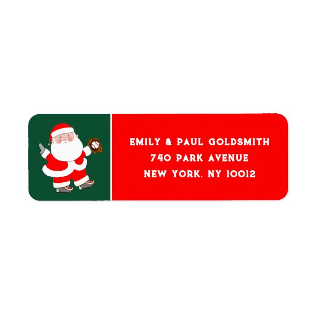 Etiqueta de Natal de Baseball (Frente)