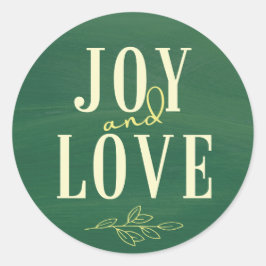 Etiqueta de Natal de Cor Amarela Verde Joy & Love