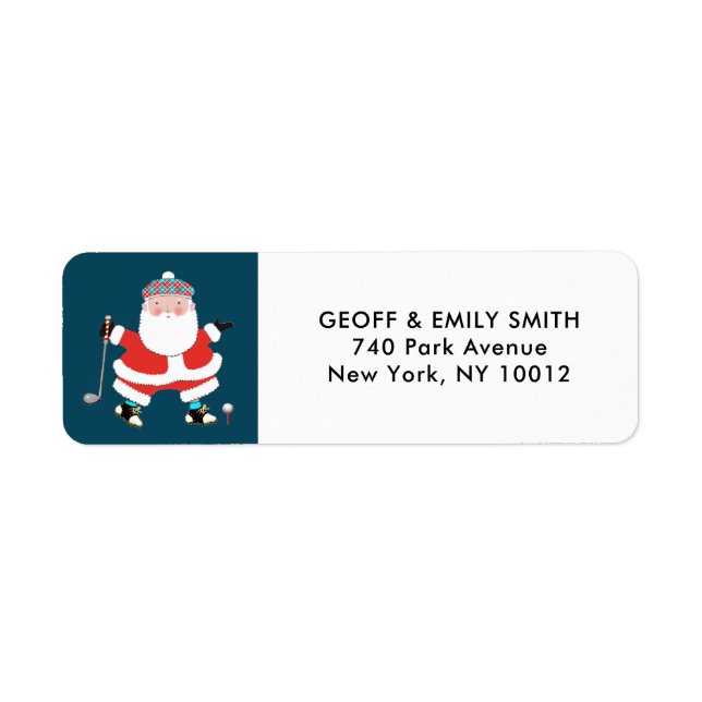 Etiqueta de Natal de Golfe Férias (Frente)