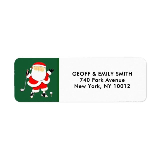 Etiqueta de Natal de Golfe Férias (Frente)