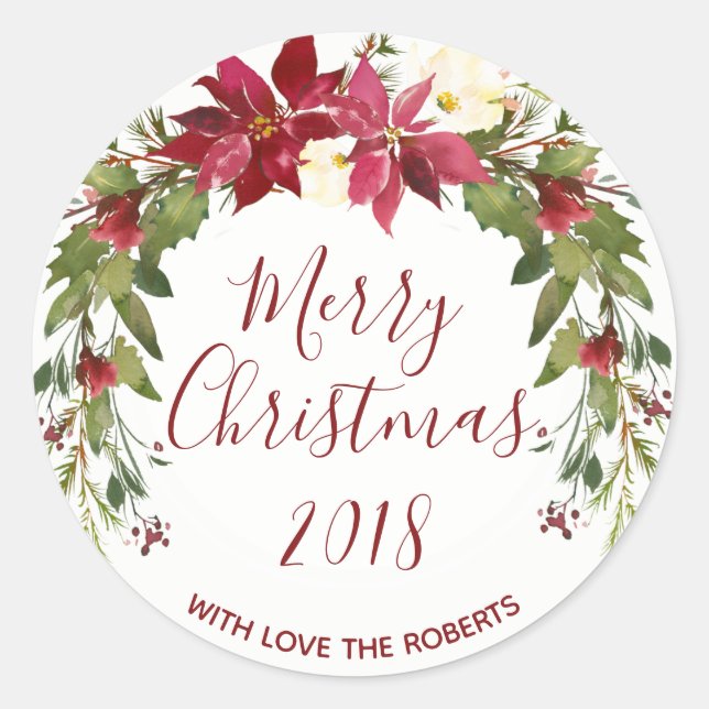 etiqueta de natal de natal holly (Frente)