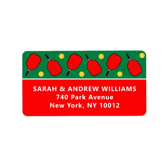 Etiqueta de Natal de Pickleball (Frente)