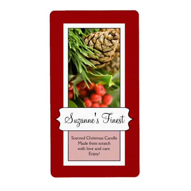 Etiqueta de Natal de Vela Personalizada ou de Jar  (Frente)