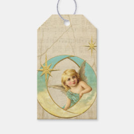 Etiqueta de Natal do Anjo Vintage | Presente de Na