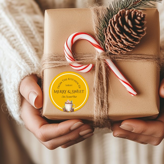 Etiqueta de Natal Elegante | O mais doce Noel (Criador carregado)