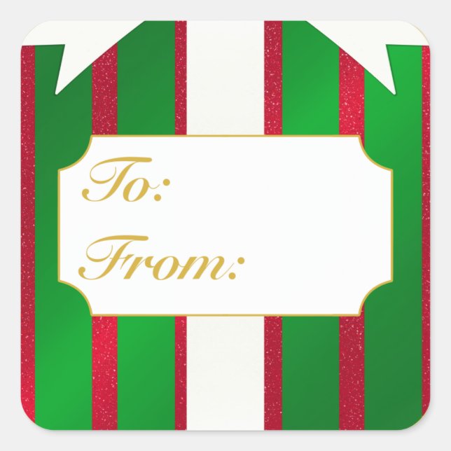 Etiqueta de Natal Presente para/de (Frente)