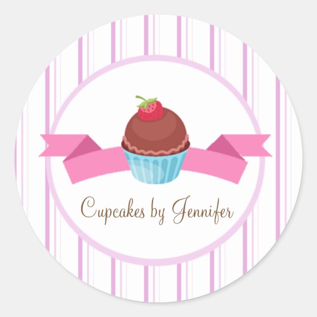 Etiqueta de Negócio de Cupcake CUTE (Frente)