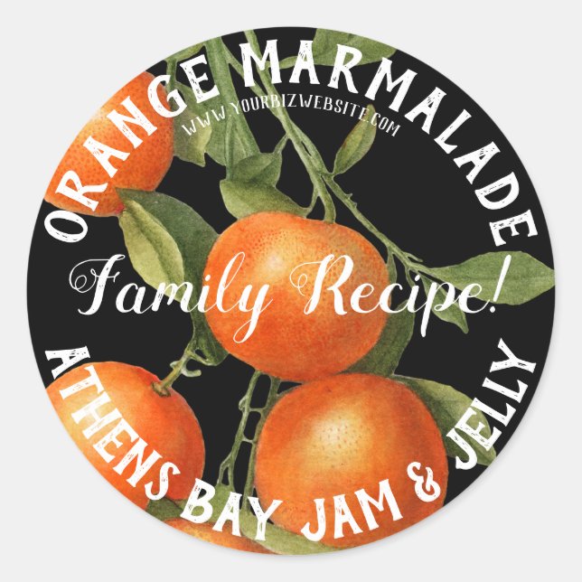 Etiqueta de Negócio do Produto Marmalade Laranja (Frente)