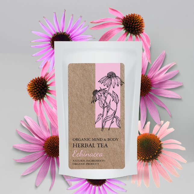Etiqueta de Negócios Orgânica Echinacea Herbal Tea (Criador carregado)