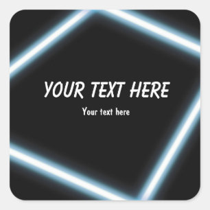 Etiqueta de néon azul da etiqueta da festa de