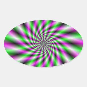 Etiqueta de néon do Oval da roda de giro