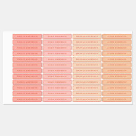 Etiqueta de Nome à prova d'água, cor-de-rosa, esté