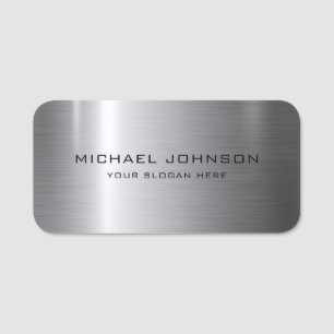 Etiqueta De Nome Aço inoxidável prateado