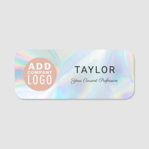 Etiqueta De Nome Adicionar logotipo comercial holográfico para func