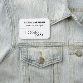 Etiqueta De Nome Adicionar logotipo empresarial funcionário profiss