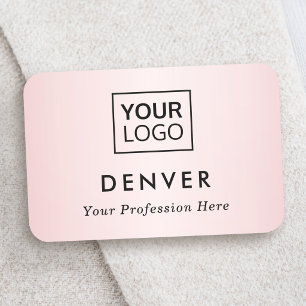Etiqueta De Nome Adicionar primeiro nome de logotipo e gradiente de
