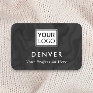 Etiqueta De Nome Adicionar primeiro nome de logotipo e título marmo