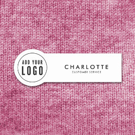 Etiqueta De Nome Adicione Seu Logotipo Simples Moderno Preto e Bran