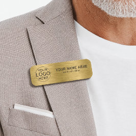Etiqueta De Nome Alfinete Magnético de Título de Ouro Falso Básico 