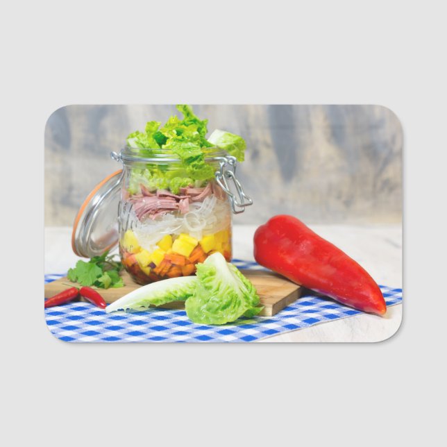 Etiqueta De Nome Almoço num copo (Frente)