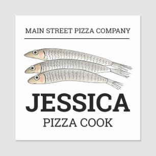 Etiqueta De Nome Anchovies Peixes Anchovy Pizza Topping Pizzaria