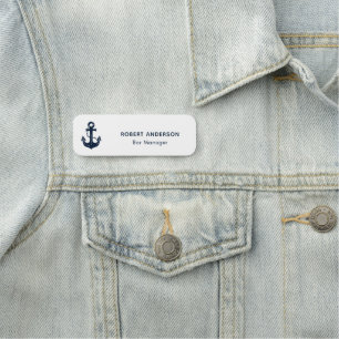 Etiqueta De Nome Âncora Náutica Profissionais Equipe Personalizada