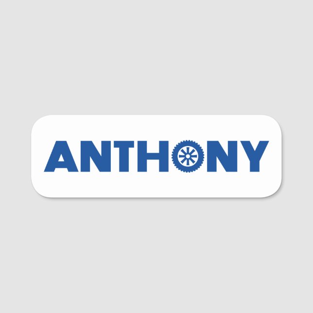 Etiqueta De Nome Anthony Petrol Head (Frente)