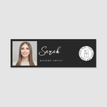 Artista de Maquiagem Logotipo Preto Branco Foto Fu