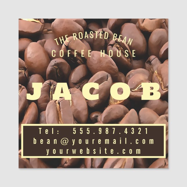 Etiqueta De Nome Artistic Roasted Coffee Beans Business Card (Frente)