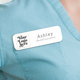 Etiqueta De Nome Assistente Dental com Logotipo Personalizado