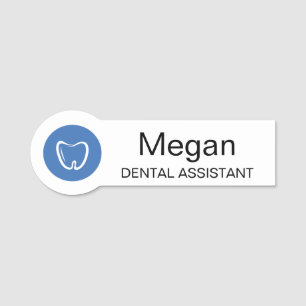 Etiqueta De Nome Assistente Dental Identificador Moderno Profission