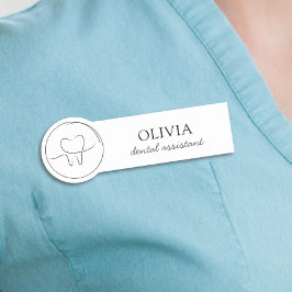 Etiqueta De Nome Assistente Dental Minimalista