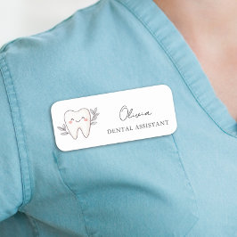 Etiqueta De Nome Assistente Dental Moderna