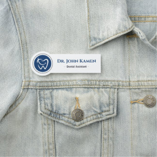 Etiqueta De Nome Assistente Dentário | Logotipo de Dentes