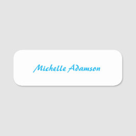 Etiqueta De Nome Azul-branco-azul-marinho-elegante-Na moda