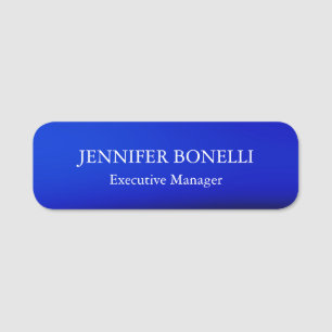 Etiqueta De Nome Azul minimalista personalizado adicione seu nome