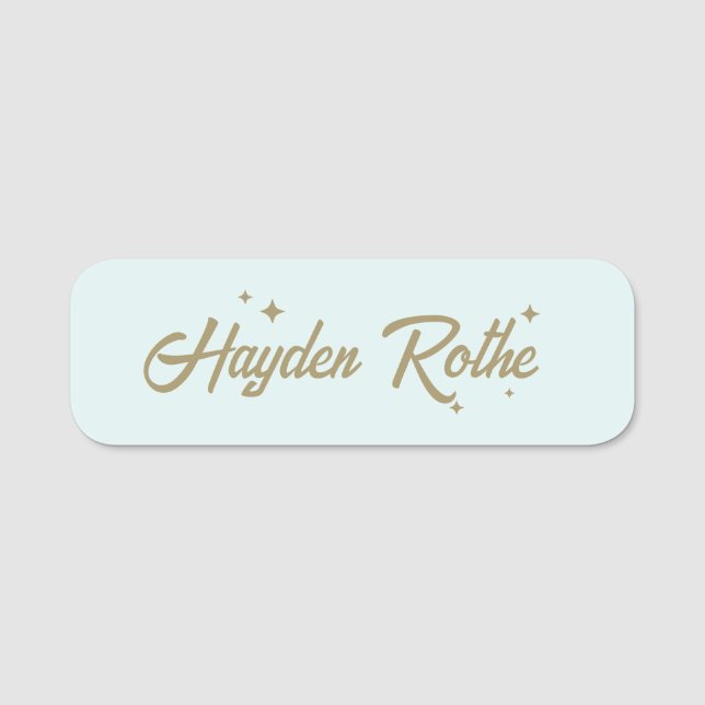 Etiqueta De Nome Azul-Pastel Retro-Cujo (Frente)