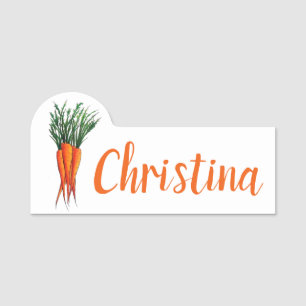 Etiqueta De Nome Bando de Carrots Orange Vegetable Veggie Garden