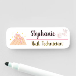 Etiqueta De Nome Beleza personalizada do logotipo técnico em unhas