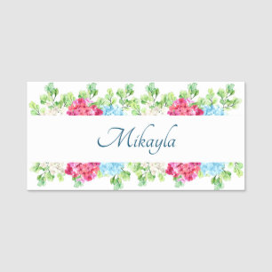 Etiqueta De Nome Belos Flores de Hydrangea