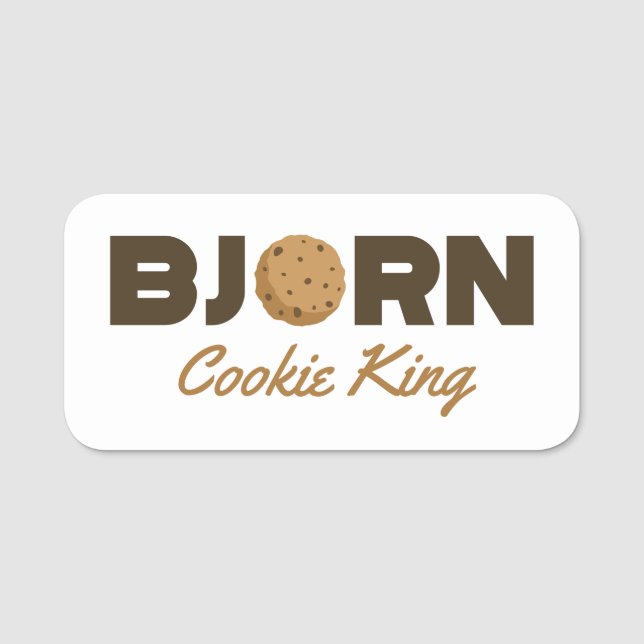 Etiqueta De Nome Bjorn cookie King (Frente)