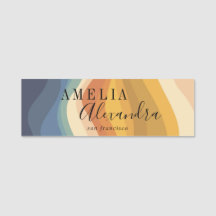 Boho Retro Script Abstrato Wavy Lines Amarelo