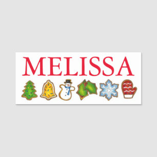 Etiqueta De Nome Bolachas de Açúcar de Natal Bell Snowman Mitten Tr