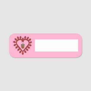 Etiqueta De Nome Bolota de Coração de Amor dia de os namorados