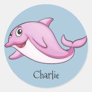 Etiqueta de nome bonito do costume dos golfinhos