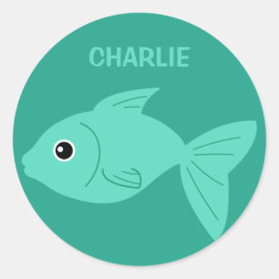 Etiqueta de nome bonito do costume dos peixes