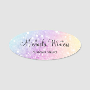 Etiqueta De Nome Bonito Holographic Glitter Girly Glamorosa