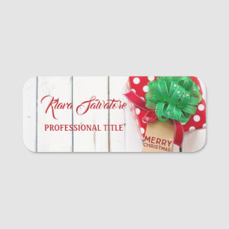 Etiqueta De Nome Bonito presente vermelho de Natal perfeito
