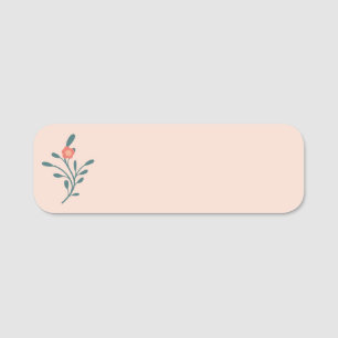 Etiqueta De Nome Botânico de Rosa Floral em Azul Turquesa