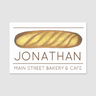 Etiqueta De Nome Boulangerie French Bread Loaf Bakery Chef